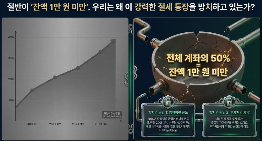 ISA 계좌 실사용 현황과 1만 원 이하 계좌 비중