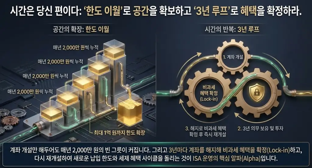 ISA 계좌 3년 의무 보유 기간과 납입 한도 이월 구조