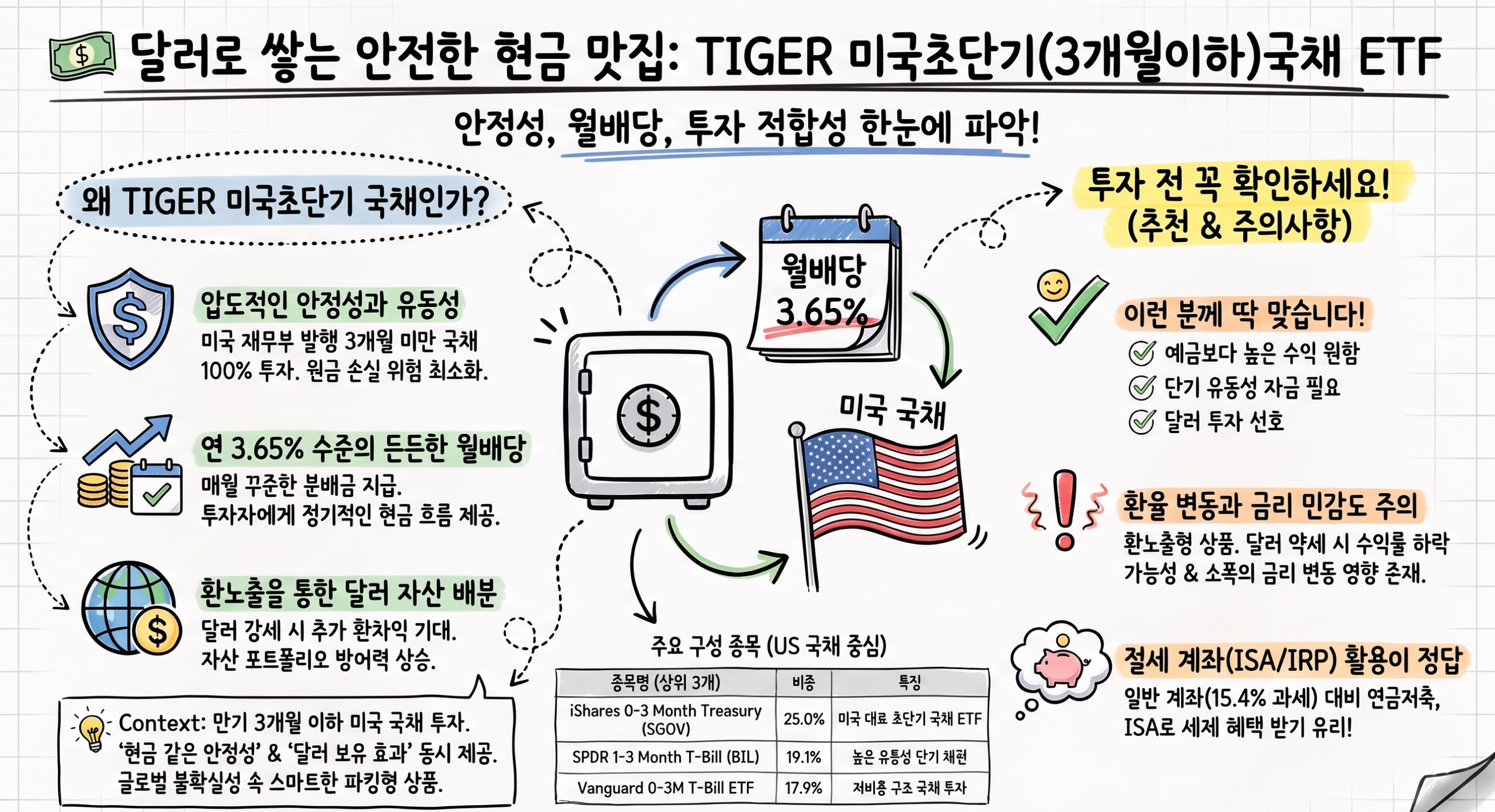 TIGER 미국초단기(3개월이하)국채 ETF (0046A0) – 안정적인 달러 자금 운용의 대안